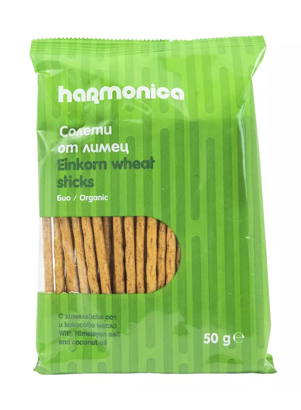 Harmonica Organic Einkorn Sticks with Himalayan Salt Vegan, 50g