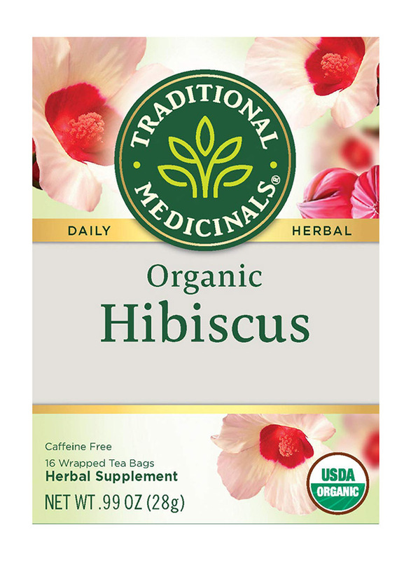 Traditional Medicinals Naturally Caffeine Free Hibiscus Herbal Tea, 16 Tea Bags