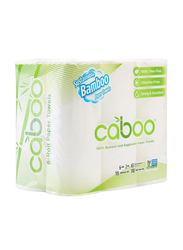 Caboo Tissue Towel Roll, 6 Rolls x 75 Sheets