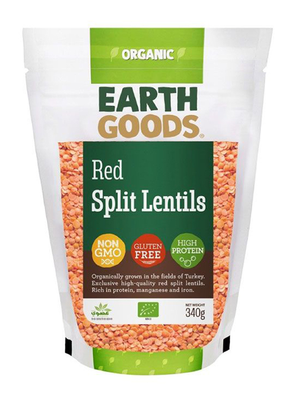 Earth Goods Organic Red Split Lentils, 340g