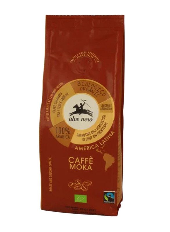 Alce Nero Organic 100% Arabica Coffee Moka, 250g