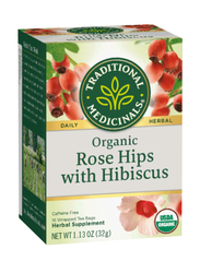 Traditional Medicinals Organic Rose Hips with Hibiscus Tea, 16 Tea Bags