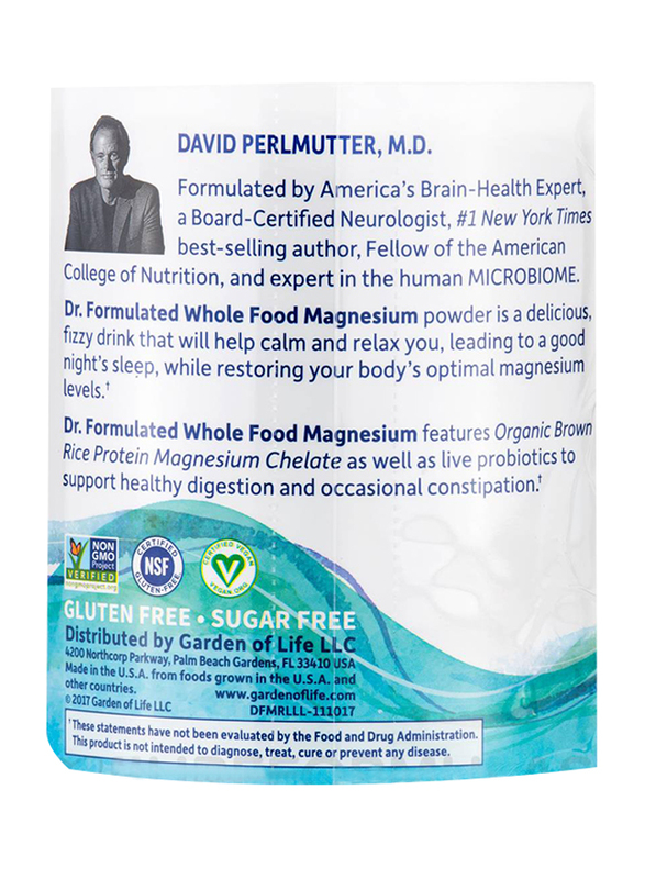 Garden Of Life Whole Food Magnesium Raspberry Lemon Powder Dietary Supplement, 421.5gm