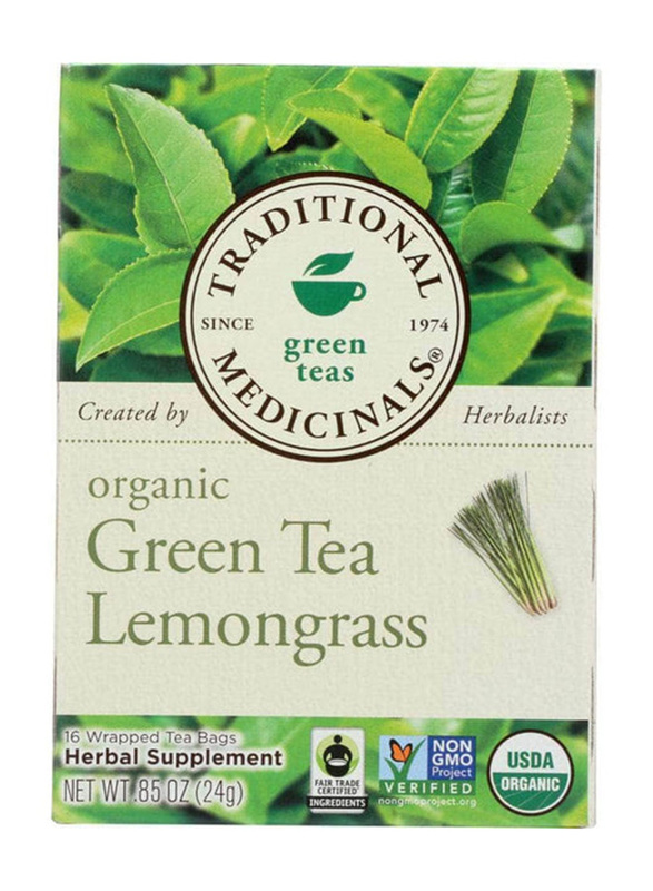 Traditional Medicinals Organic Lemongrass Green Tea, 16 Tea Bags