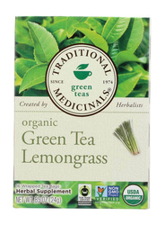 Traditional Medicinals Organic Lemongrass Green Tea, 16 Tea Bags
