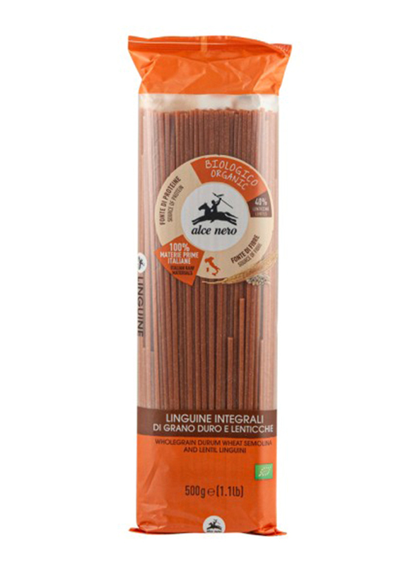 Alce Nero Organic Whole Wheat & Lentils Linguine Pasta, 500g