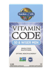 Garden of Life Vitamin Code 50 & Wiser Men Dietary Supplement, 120 Capsules