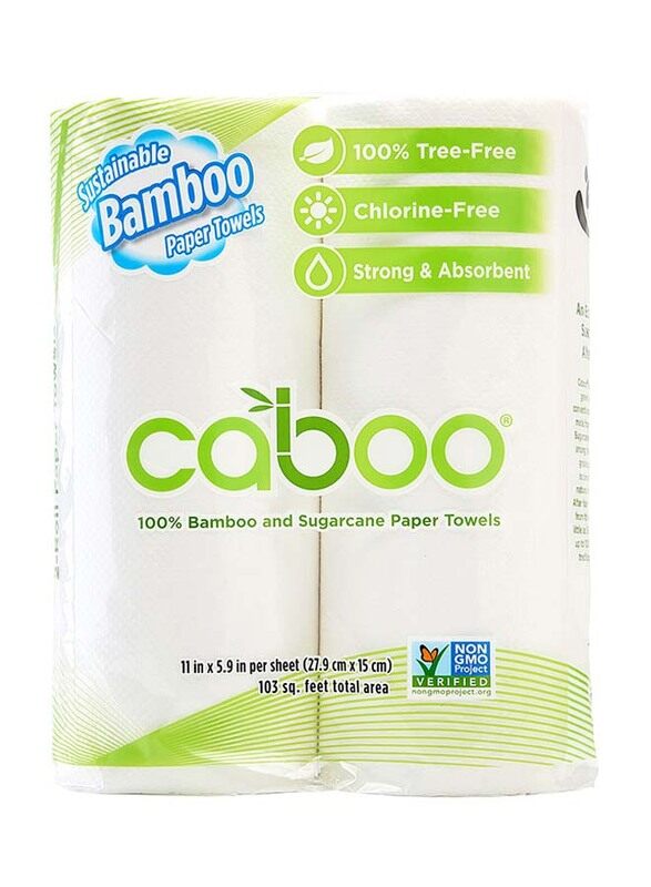 

Caboo Tissue Towel Roll, 2 Rolls x 75 Sheets