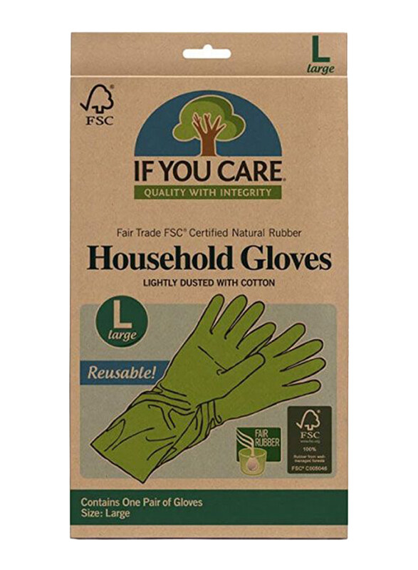 

If You Care One Pair Fair Rubbr Latex Hand Hold Gloves, Large