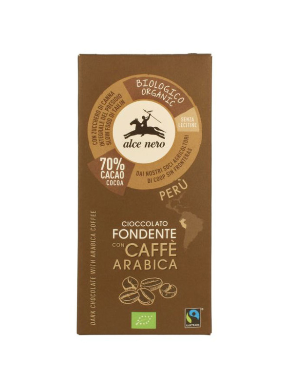 Alce Nero Organic Dark Chocolate with Arabica Coffee, 50g