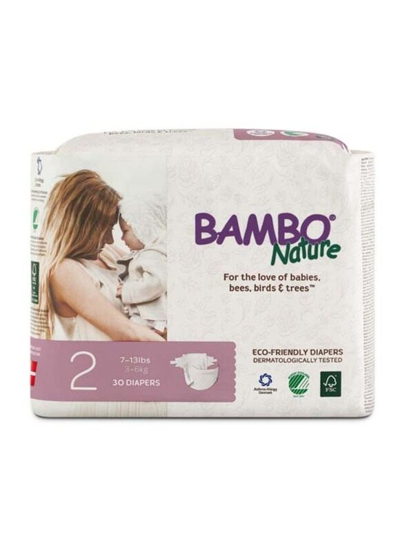 

Bambo Nature Eco Friendly Diapers, Size 2, 3-6 kg, 30 Counts