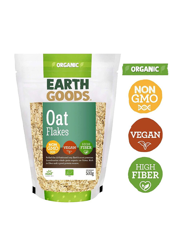 Earth Goods Organic Oat Flakes, 500g