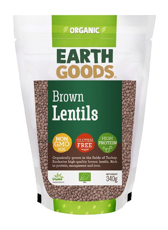 Earth Goods Organic Brown Lentils, 340g