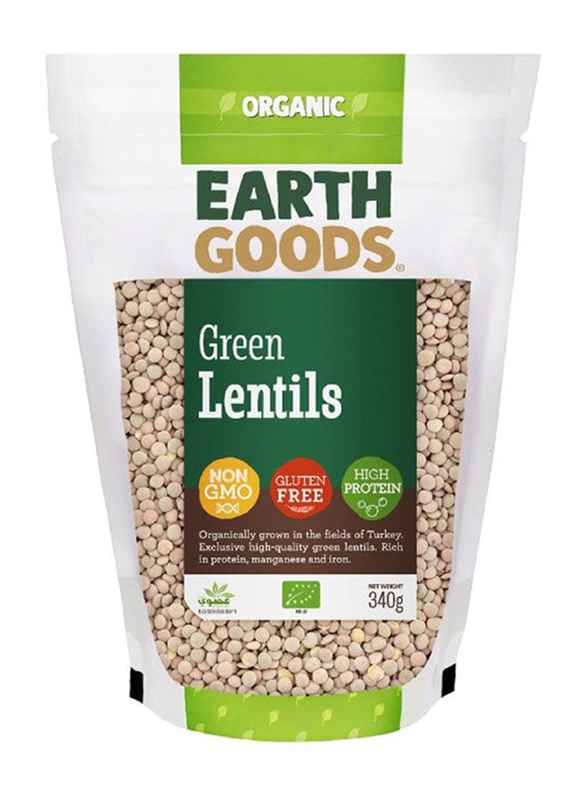 Earth Goods Organic Green Lentils, 340g