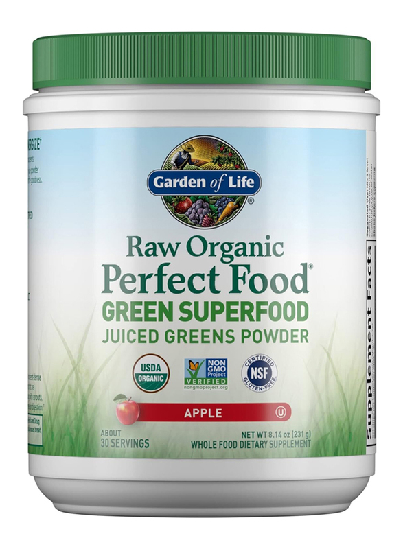 Garden of Life Raw Organic Perfect Food Green Superfood Juiced Greens Powder Apple, 221g