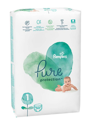 Pampers Pure Protection Diapers, Size 1, 2-5 kg, 50 Count