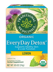 Traditional Medicinals Organic Lemon Everyday Detox Herbal Tea, 16 Tea Bags