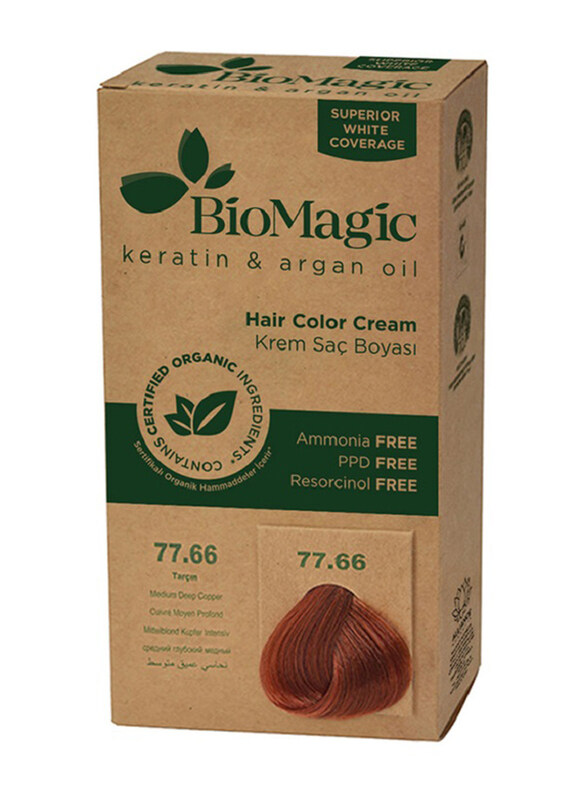 

Biomagic Hair Color Cream, 60ml, 77/66 Medium Deep Copper