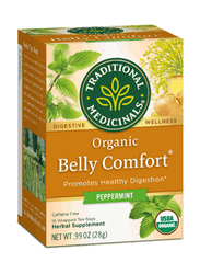 Traditional Medicinals Organic Belly Comfort Peppermint Herbal Tea, 16 Tea Bags