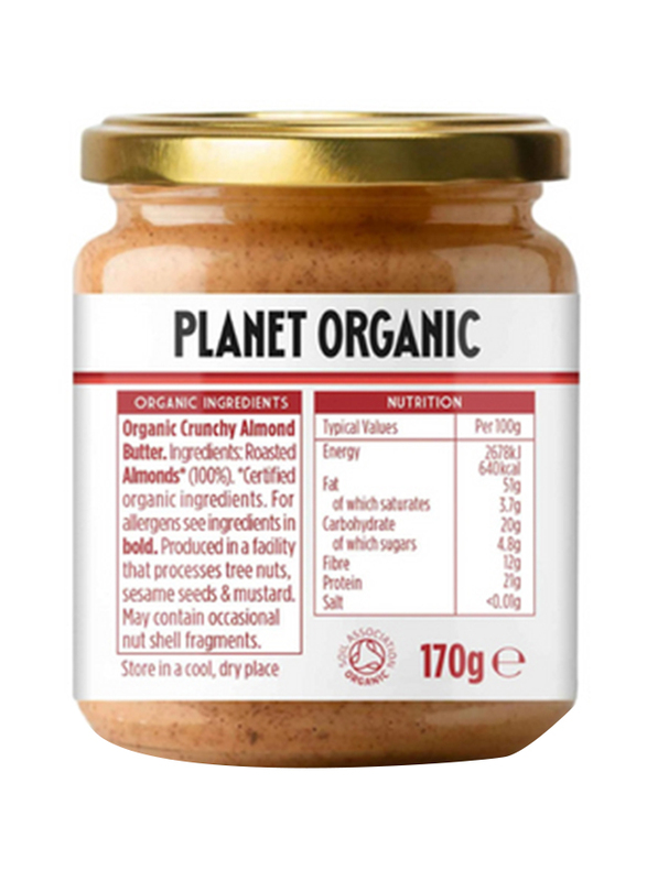 Planet Organic Crunchy Almond Butter, 170g