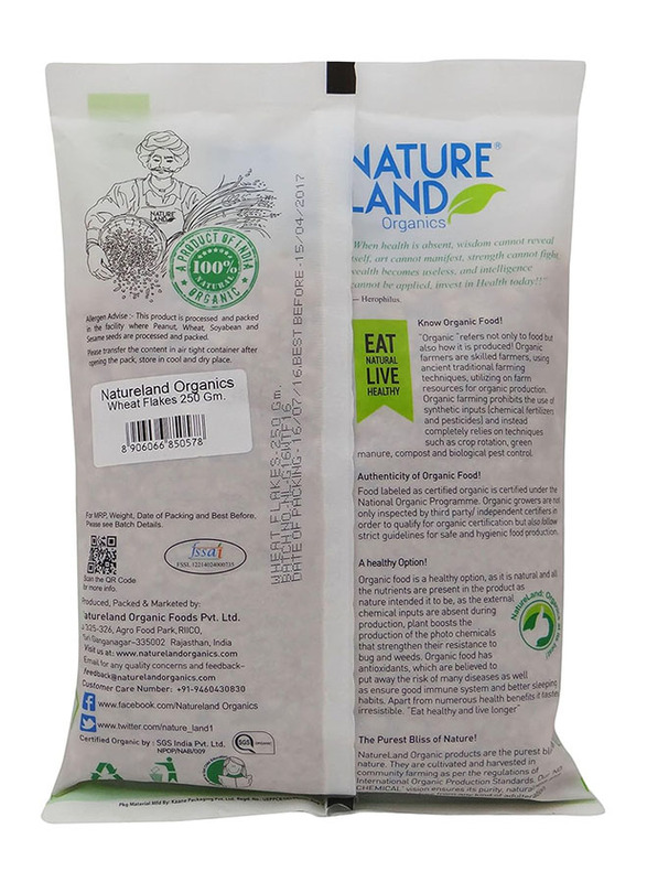 Nature Land Organics Wheat Flakes, 250g