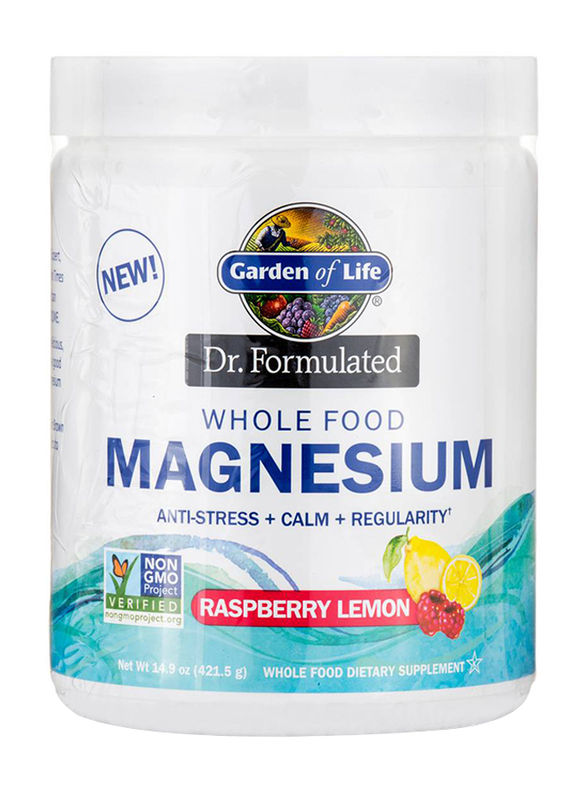 Garden Of Life Whole Food Magnesium Raspberry Lemon Powder Dietary Supplement, 421.5gm