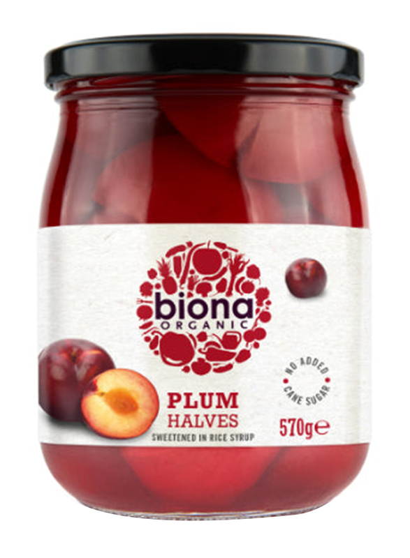 Biona Organic Plum Halves in Rice Syrup, 570g