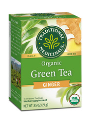 Traditional Medicinals Organic With Ginger Green Tea, 16 Tea Bags