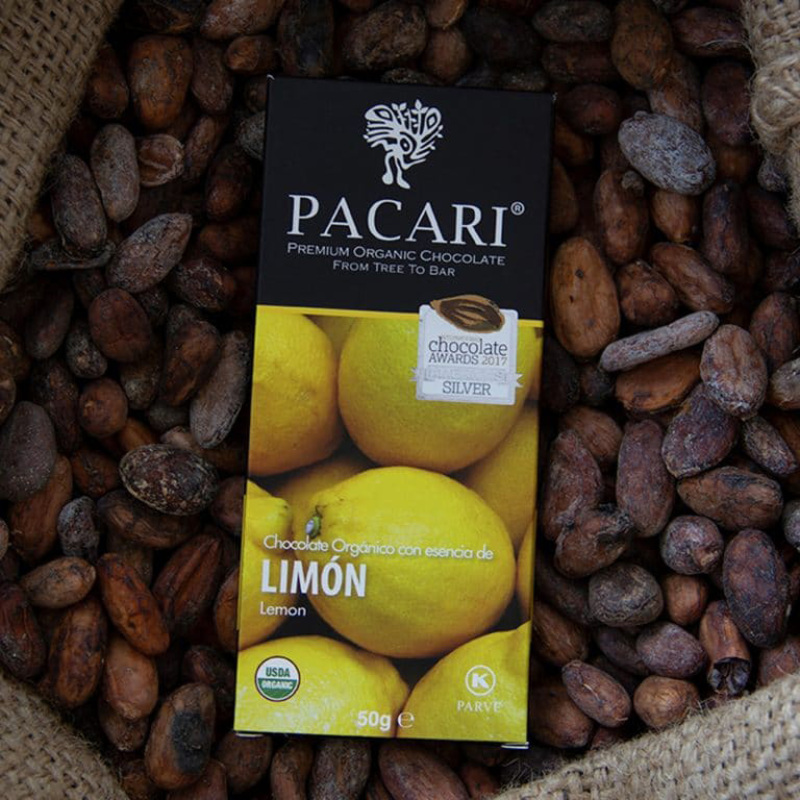 Pacari Organic Chocolate Bar with Lemon, 50g