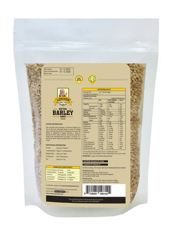 London Super Foods Organic British Barley Naked, 350g