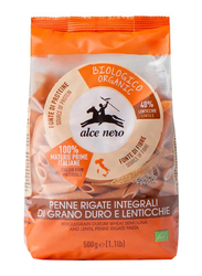 Alce Nero Organic Whole Wheat & Lentils Penne Rigate, 500g