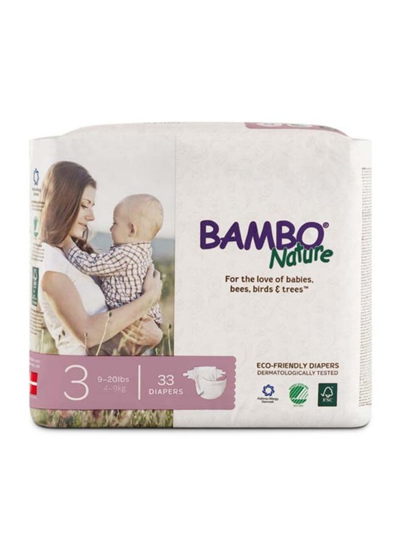 Bambo Nature Eco Friendly Diapers, Size 3, 4-9 kg, 33 Counts
