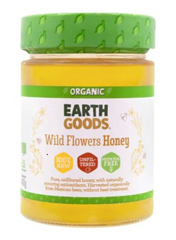 Earth Goods Organic Honey Glass Jar Large, 400g