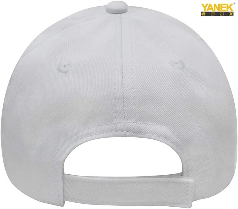 Yanek Plain Cotton Unisex Baseball Cap, White