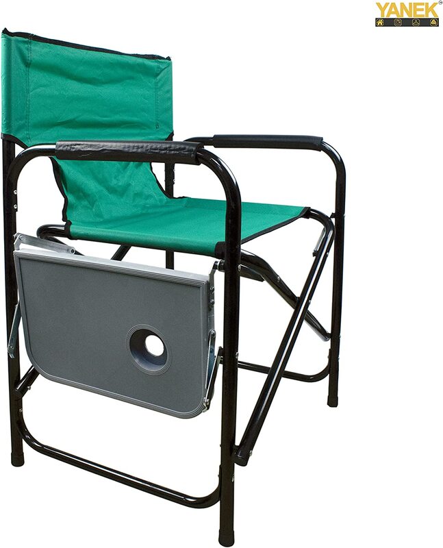 Yanek Portable & Foldable Chair with Cup Holder, Green