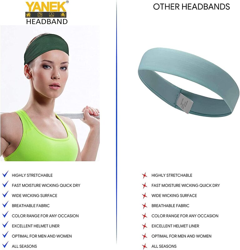 Yanek Anti-odour Comfortable Unisex Headband for Workout & Sports, White, 4 Pieces
