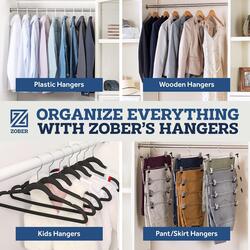 Zober Velvet Hangers 100 Pack - Heavy Duty Blush Hangers for Coats, Pants & Dress Clothes - Non Slip Clothes Hanger Set - Space Saving Felt Hangers for Clothing