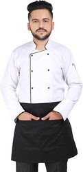 Yanek Adjustable Unisex Chef Kitchen Short Apron with Pockets, Black