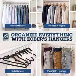 ZOBER 20PC Premium Quality Space Saving Velvet Hangers Strong and Durable Hold Up to 10 Lbs - 360 Degree Chrome Swivel Hook - Ultra Thin Non Slip Suit Hangers, Beige
