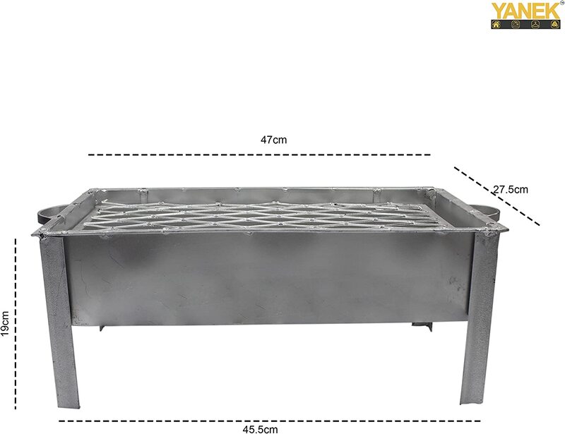 Yanek Portable Stainless Steel BBQ Grill, Medium, Silver