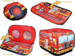 Yanek Foldable Fire Truck Kids Play Tent with Portable Carry Bag, Red
