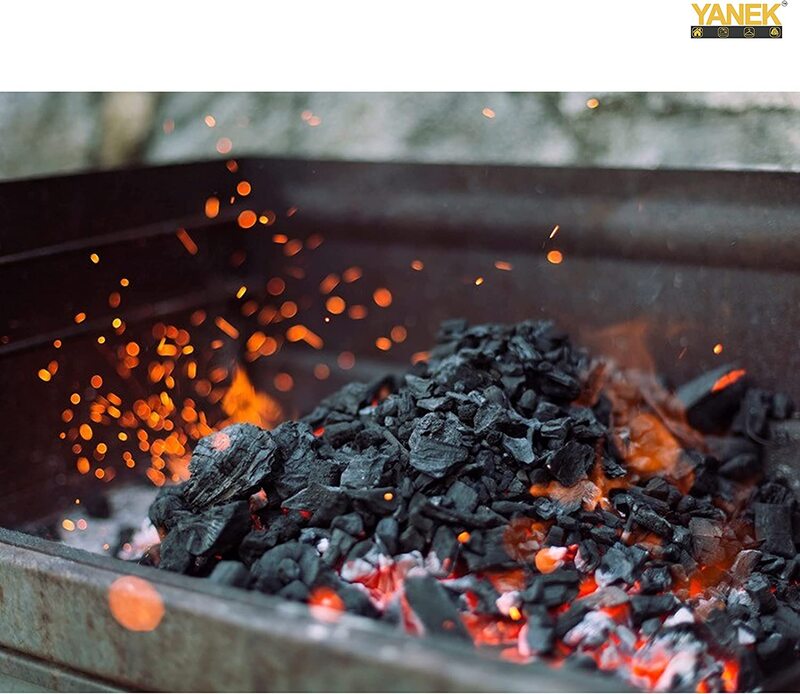 Yanek Hardwood Lump BBQ Charcoal, 3 KG, Black