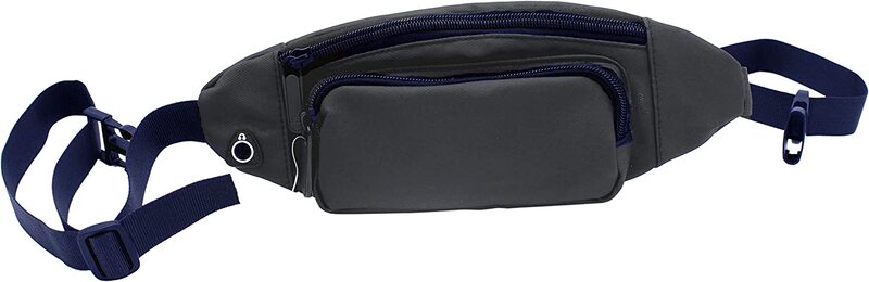 Yanek Running Belt Pouch Waist Bag with Adjustable Straps for Workout, Running, Hiking, Dark Grey