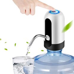 Rechargable Wireless Auto Electric Gallon Bottled Drinking Water Pump Dispenser, Silver