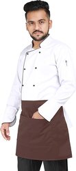 Yanek Adjustable Unisex Chef Kitchen Short Apron with Pockets, Brown
