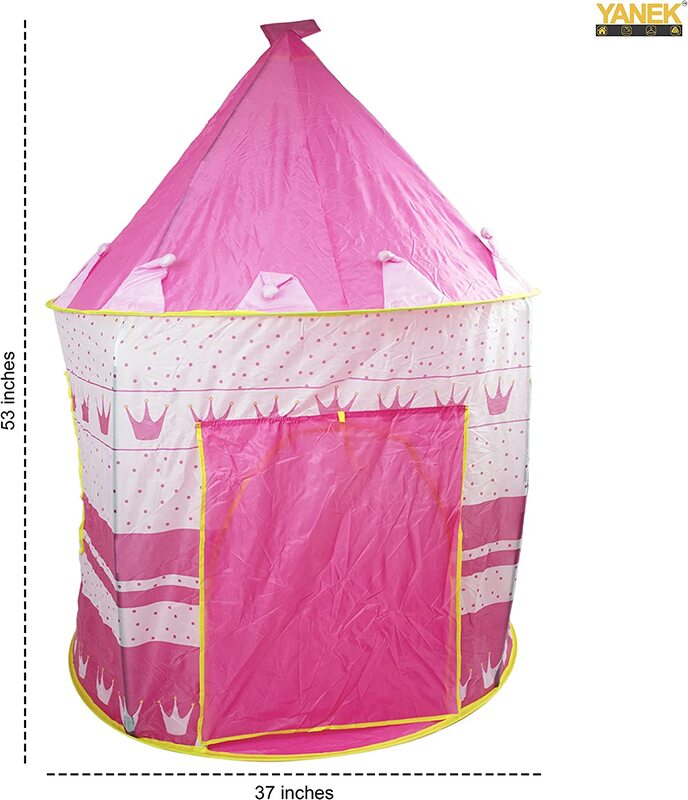 Yanek Foldable Castle Playhouse Kids Play Tent with Portable Carry Bag, Pink