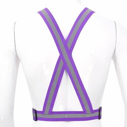 Reflective High Visibility Safety Vest, Purple, One Size