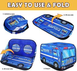 Yanek Foldable School Bus Kids Play Tent with Portable Carry Bag, Blue