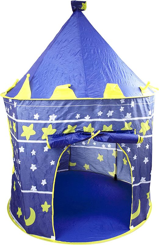 Yanek Foldable Castle Playhouse Kids Play Tent with Portable Carry Bag, Blue
