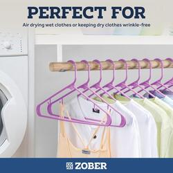 Zober Plastic Hangers 20 Pack  Purple Plastic Hangers  Space Saving Clothes Hangers for Shirts Pants & for Everyday Use  Clothing Hangers with Hooks
